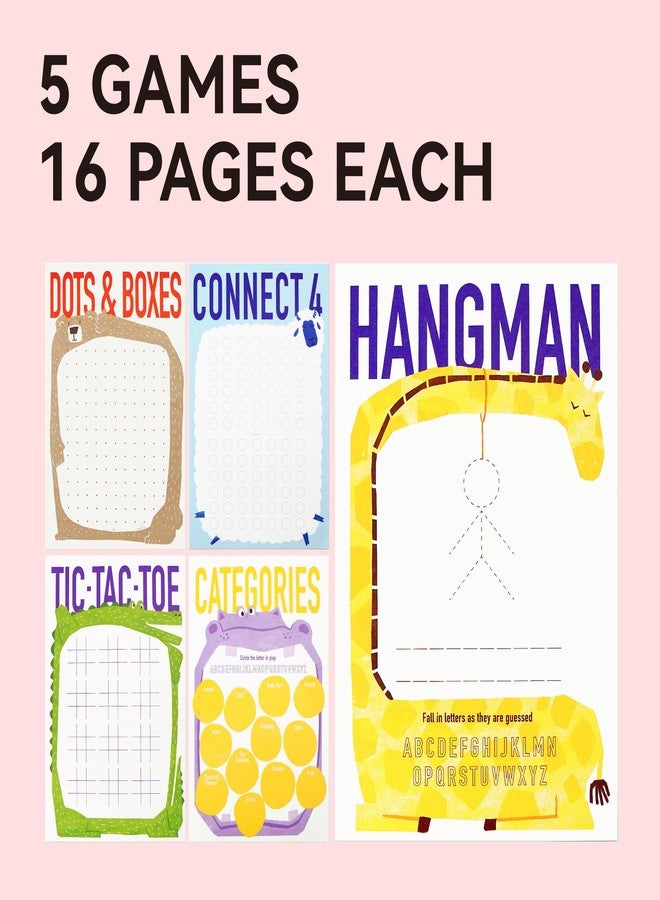 Dotimo kids Dotimo Travel Games for Kids Ages 3+, 90-Page Activity Book with Hangman & 5 Classic Games, Screen-Free Road Trip Essentials, 6"x9" Tear-Out Sheets - Image 4